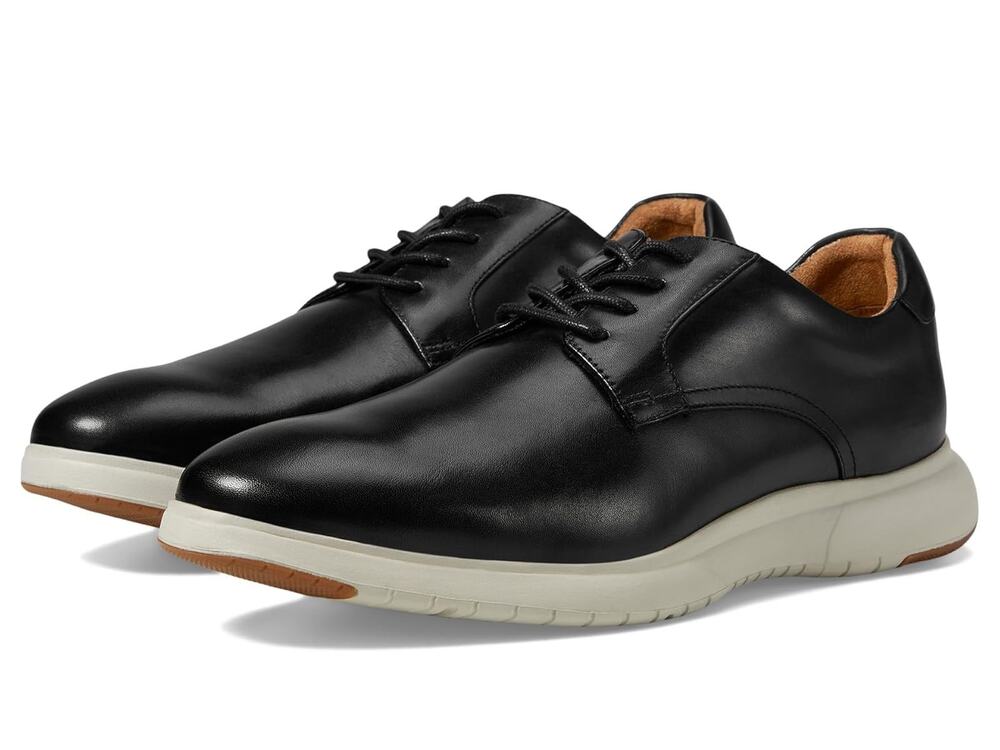 Florsheim Men's Dash Plain Toe Oxford Black w/White Sole Leather 10.5 Wide